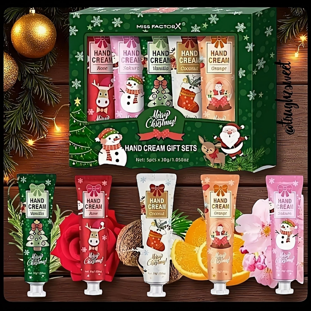 🆕️5 HOLIDAY SCENTED HAND CREAM BOXED GIFT SET☃️❄️☃️